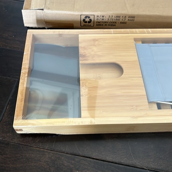Bamboo boho Bathtub Caddy Tray NIB - Picture 7 of 10
